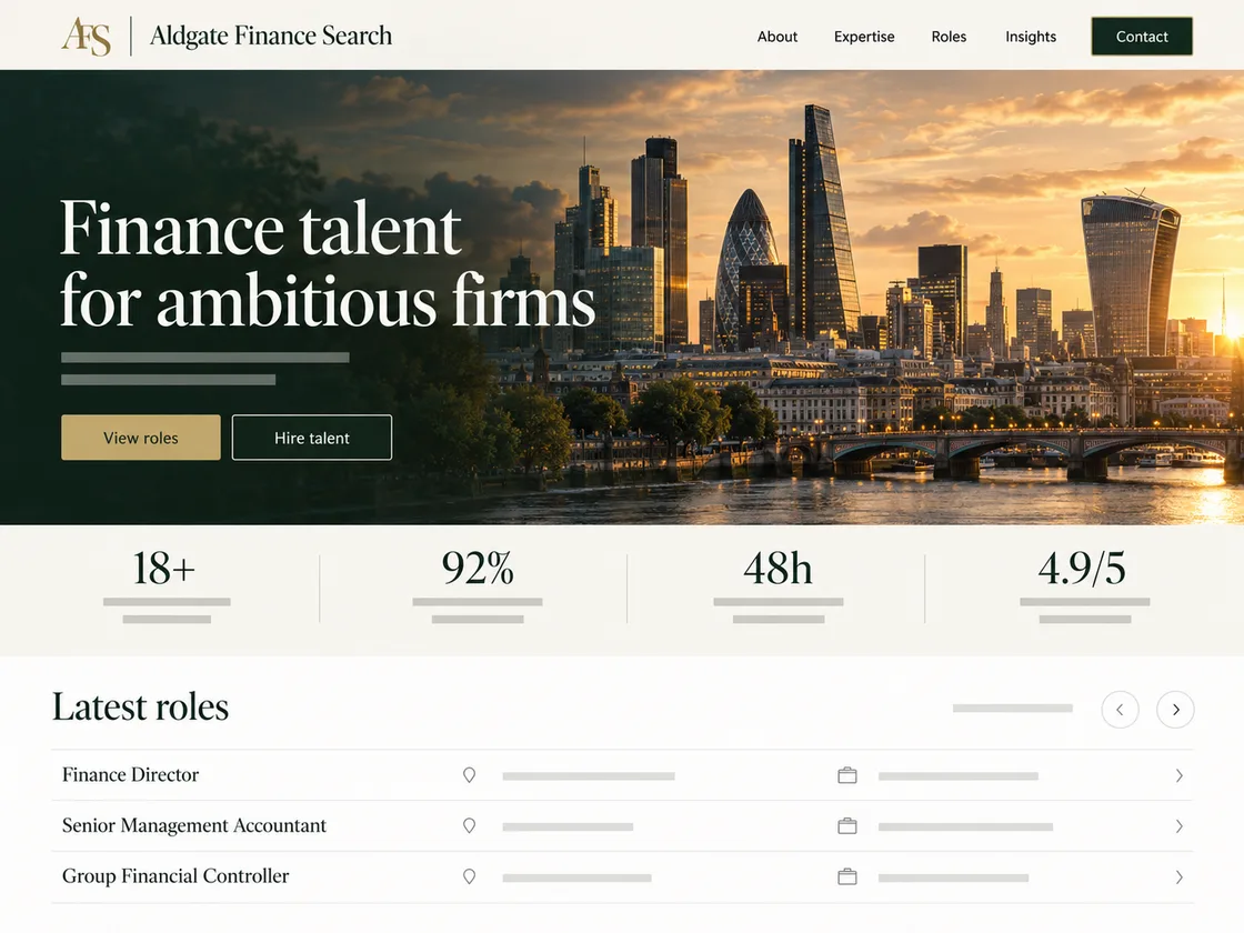 Aldgate Finance Search website